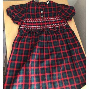 Vintage Sears Smocked Plaid Dress - Baby Doll Prairie